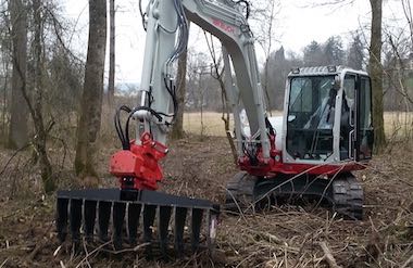 Bagger mit Roderechen